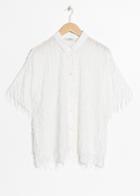 Other Stories Oversized Fringe Button Down - White