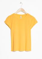 Other Stories Cotton Blend Fitted Tee - Yellow