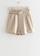 Other Stories Belted Shorts - Beige