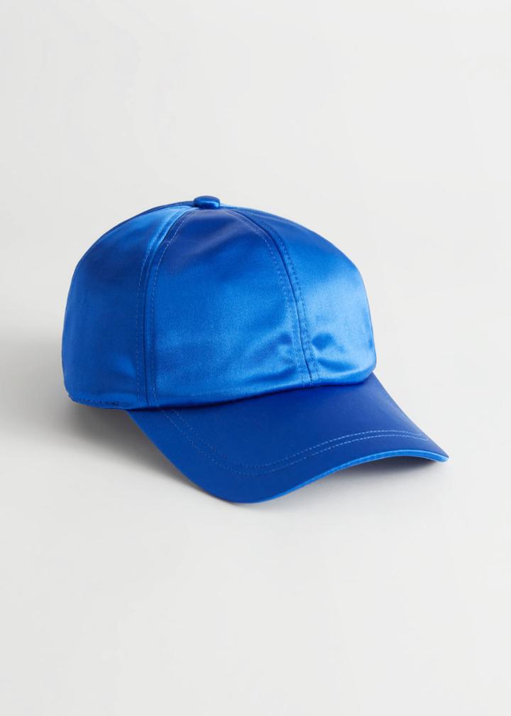 Other Stories Satin Baseball Cap - Blue