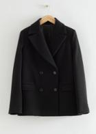 Other Stories Double-breasted Boxy Blazer - Black