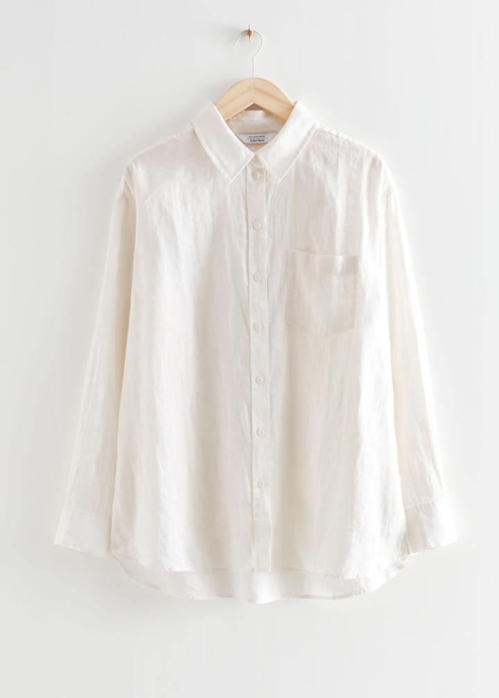 Other Stories Oversized Linen Shirt - White