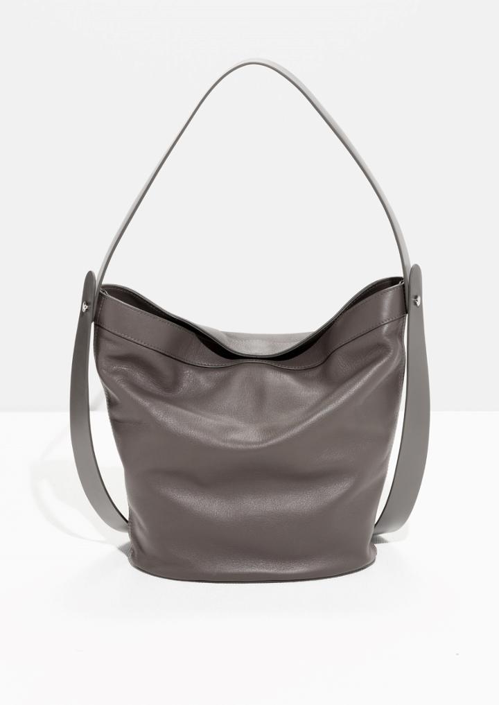 Other Stories Smooth Leather Hobo Bag