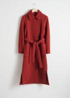 Other Stories Belted Wool Coat - Red