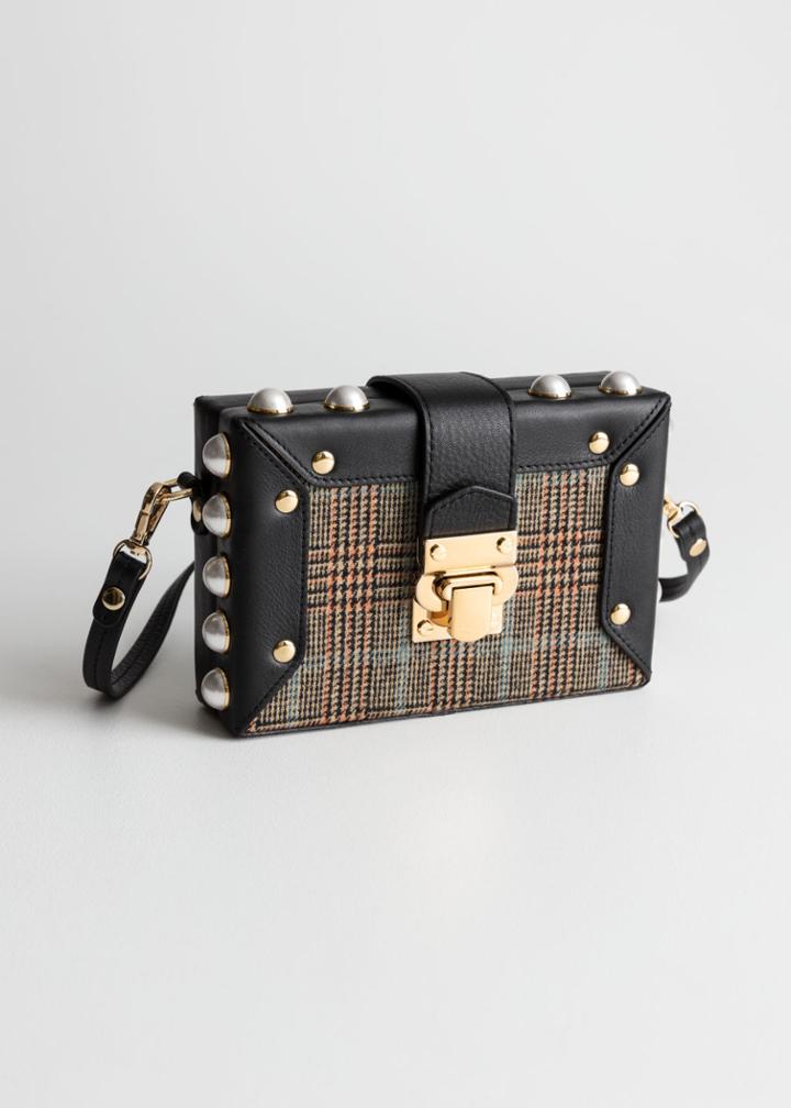 Other Stories Structured Pearl Framed Crossbody - Black