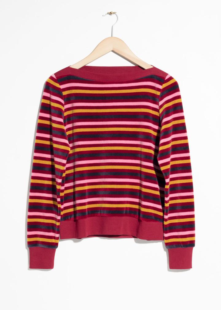 Other Stories Bateau Neck Top - Red