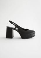 Other Stories Satin Platform Sandals - Black
