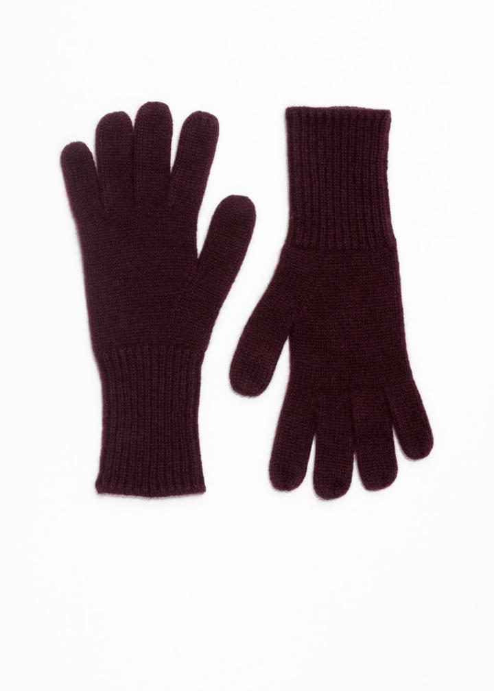 Other Stories Cashmere Gloves - Red