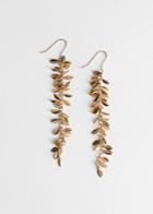 Other Stories Hanging Olive Branch Earrings - Gold