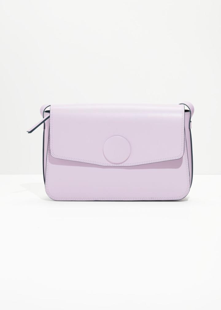Other Stories Leather Snap Shoulder Bag - Pink