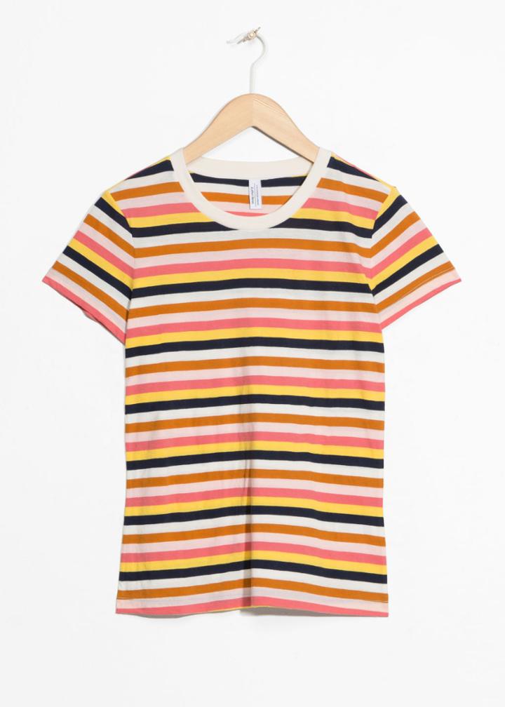 Other Stories Striped Ringer Tee - Yellow