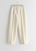 Other Stories High Waisted Wool Blend Trousers - Beige