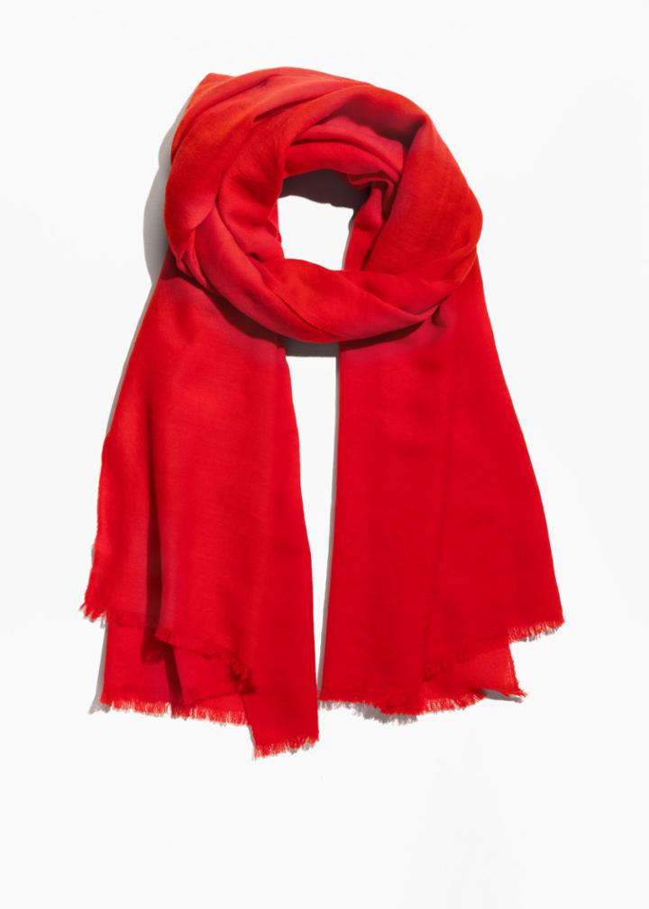 Other Stories Lightweight Wool Scarf - Orange