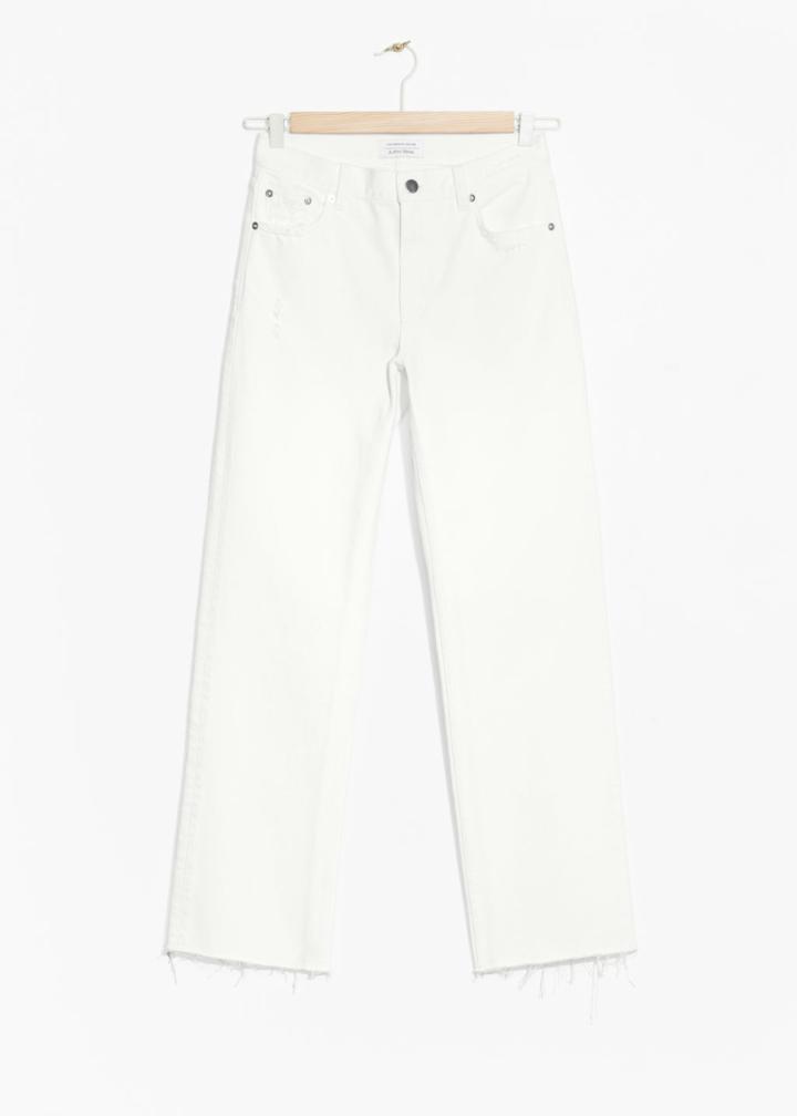 Other Stories Raw Edge Denim Jeans - White