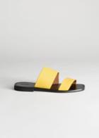 Other Stories Duo Strap Leather Sandals - Yellow