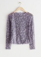 Other Stories Printed Frill Top - Purple