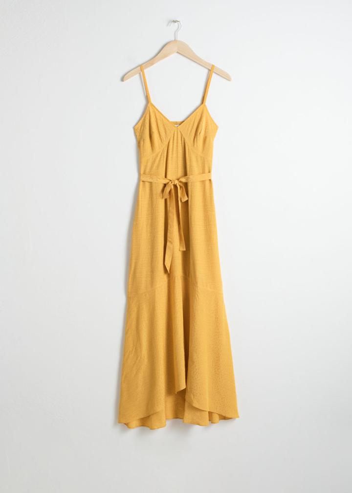 Other Stories Belted Midi Dress - Yellow