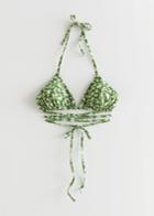 Other Stories Criss-cross Triangle Bikini Top - Green