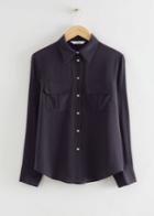 Other Stories Classic Mulberry Silk Shirt - Blue