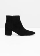Other Stories Leather Ankle Boots - Black
