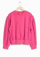 Other Stories Puff Sleeve Cotton Sweatshirt - Pink
