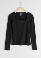 Other Stories Square Neck Top - Black