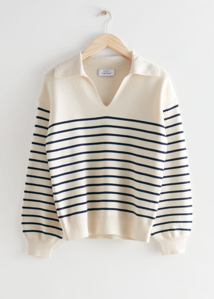 Other Stories Relaxed Collared Sweater - White