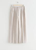 Other Stories Low Waist Linen Trousers - Beige