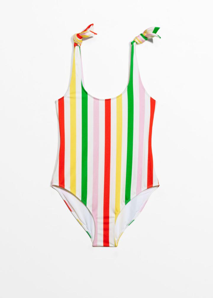 Other Stories Stripe Swimsuit - White
