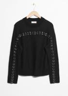 Other Stories Grommet Ring Sweater - Black