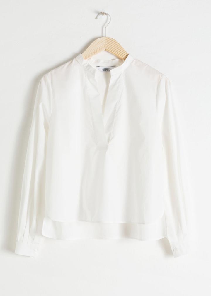 Other Stories V-neck Cotton Shirt - White