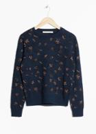 Other Stories Metallic Flowers Sweater - Blue