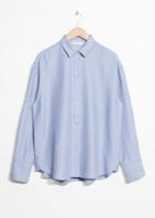 Other Stories Striped Cotton Shirt - Blue