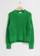 Other Stories Chunky Knit Crewneck Sweater - Green