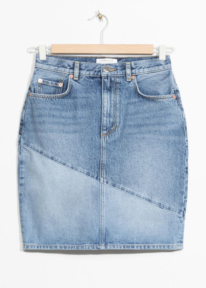 Other Stories Denim Pencil Skirt - Blue