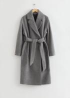 Other Stories Voluminous Belted Wool Coat - Grey