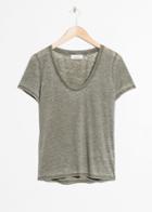 Other Stories Scoop Neck Washed Tee - Green