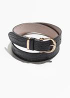 Other Stories Croco Leather Belt - Black