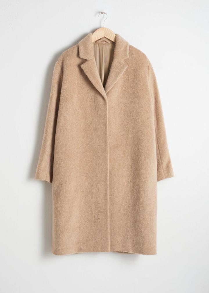 Other Stories Wool Blend Long Coat - Beige