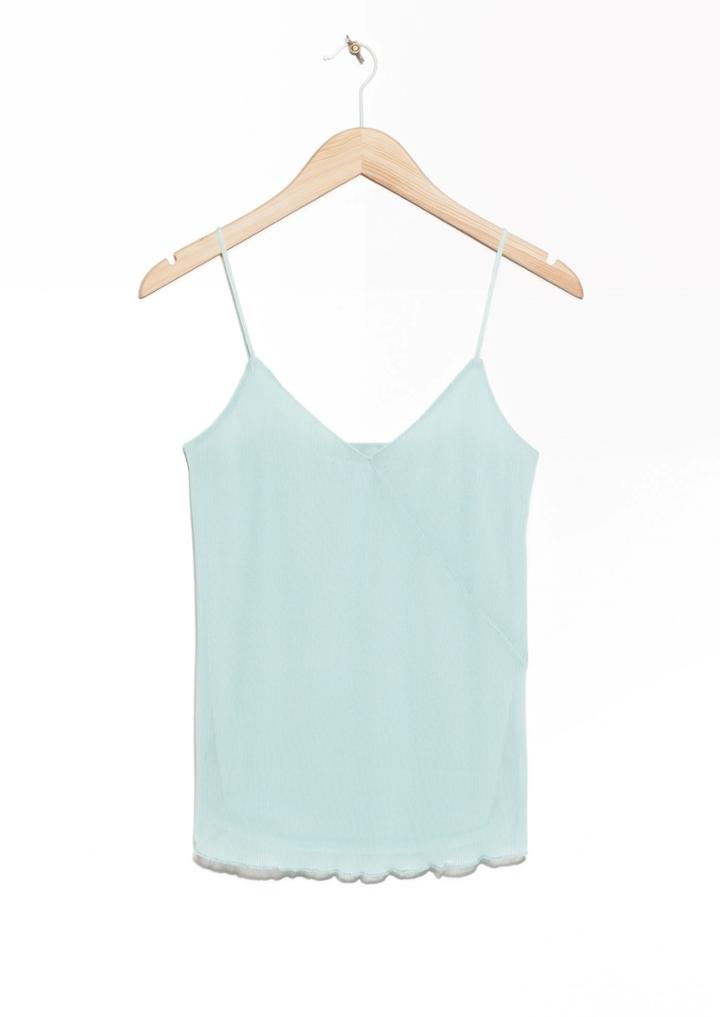 Other Stories Pleated Spaghetti Strap Top