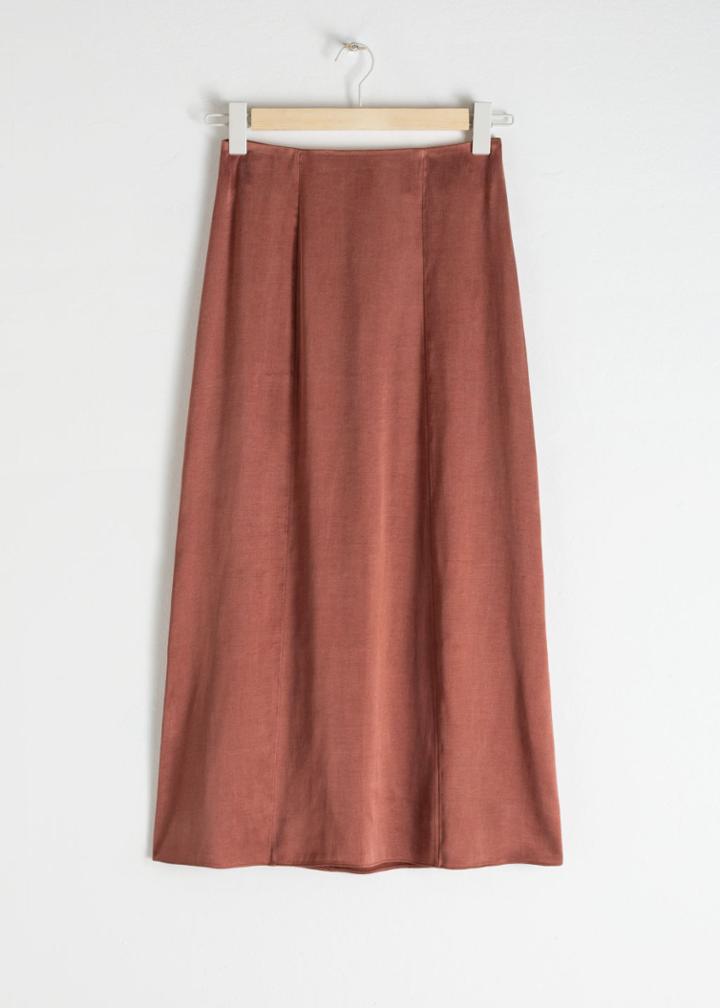 Other Stories A-line Midi Skirt - Orange
