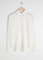 Other Stories Pointed Collar Silk Shirt - White