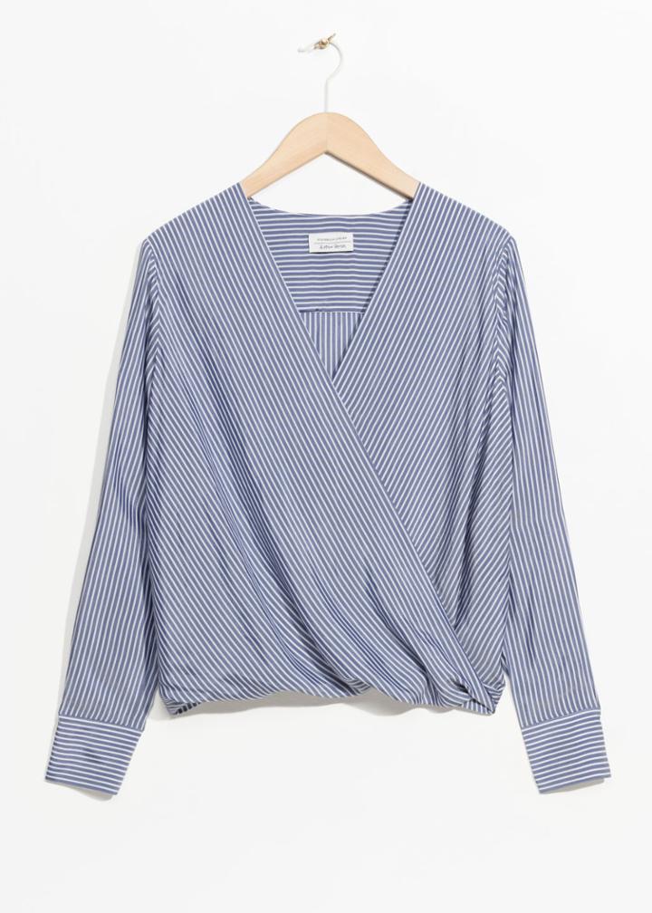 Other Stories Wrap Top - Blue