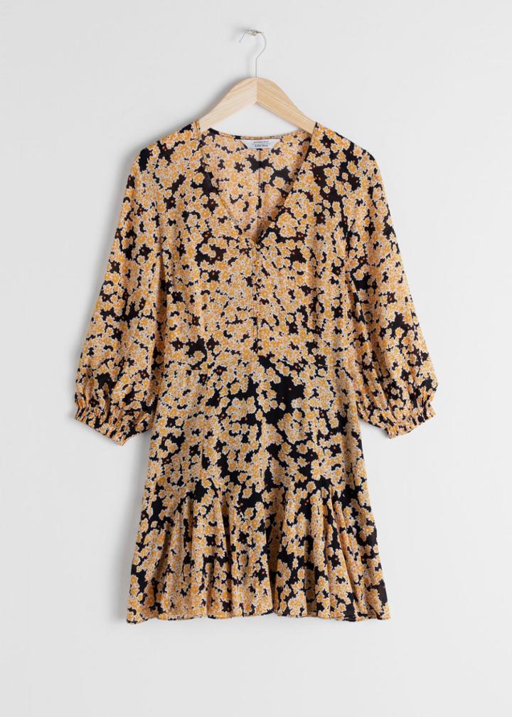 Other Stories Floral Modal Blend Mini Dress - Yellow