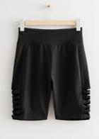 Other Stories Cut-out Biker Shorts - Black