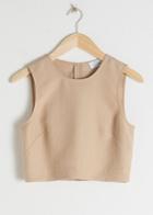 Other Stories Cropped Lyocell Tank Top - Beige