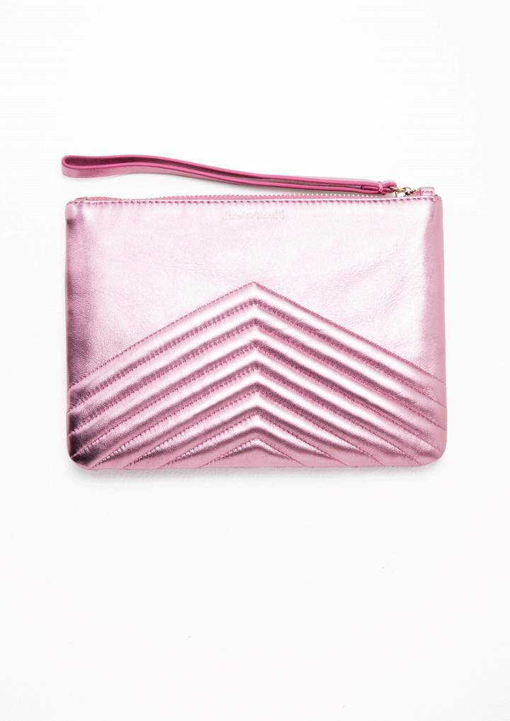 Other Stories Quilted Leather Clutch