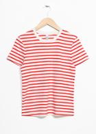 Other Stories Stripe Cotton Tee - Red