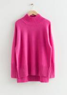 Other Stories Mock Neck Knit Sweater - Pink