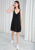 Other Stories Button Up Shift Dress - Black